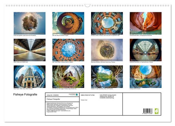 Produktbild: Fisheye Fotografie (Wandkalender 2026 DIN A2 quer), CALVENDO Monatskalender