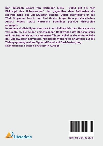 Produktbild: Philosophie des Unbewussten