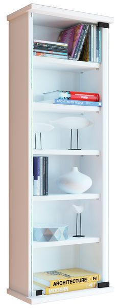 Holz CD DVD Wandregal Schrank Loposa Glastür