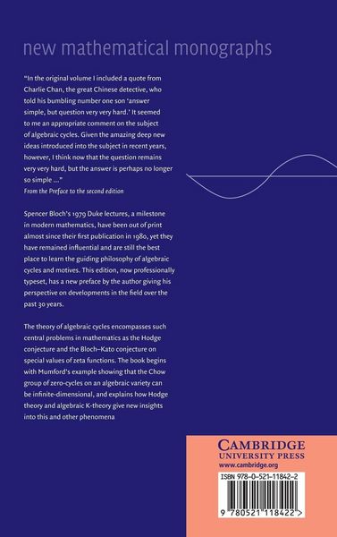Produktbild: Lectures on Algebraic Cycles