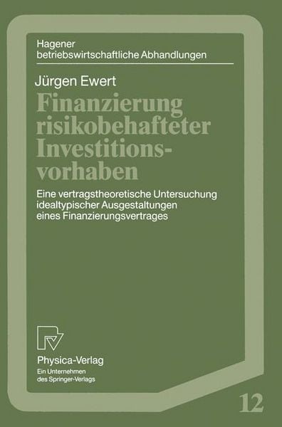 Produktbild: Finanzierung risikobehafteter Investitionsvorhaben