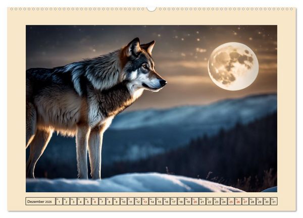Produktbild: Ein Jahr unter W&ouml;lfen (Wandkalender 2026 DIN A2 quer), CALVENDO Monatskalender