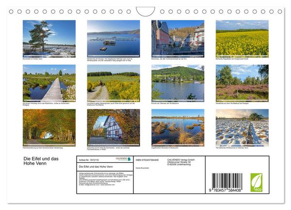 Produktbild: Die Eifel und das Hohe Venn (Wandkalender 2026 DIN A4 quer), CALVENDO Monatskalender