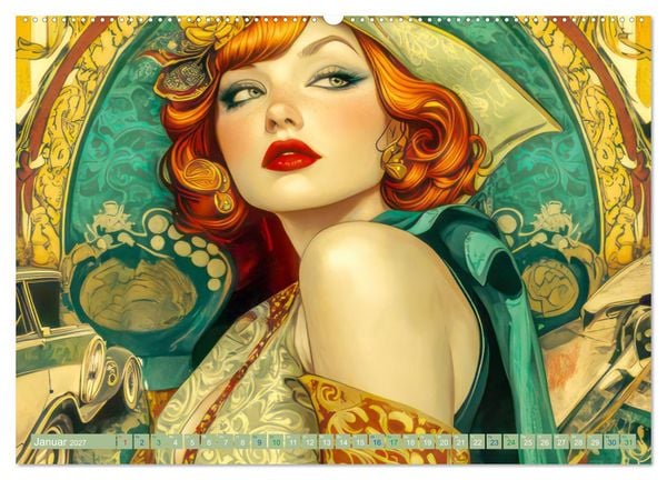 Produktbild: Die Epoche Art Nouveau - Mit eleganter Mode (hochwertiger Premium Wandkalender 2027 DIN A2 quer), Kunstdruck in Hochglanz