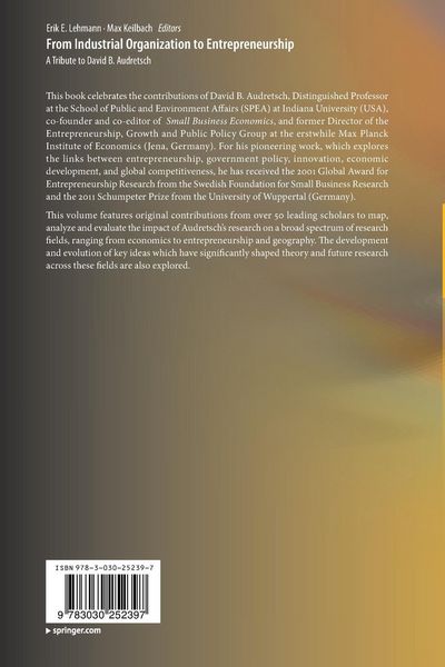 Produktbild: From Industrial Organization to Entrepreneurship