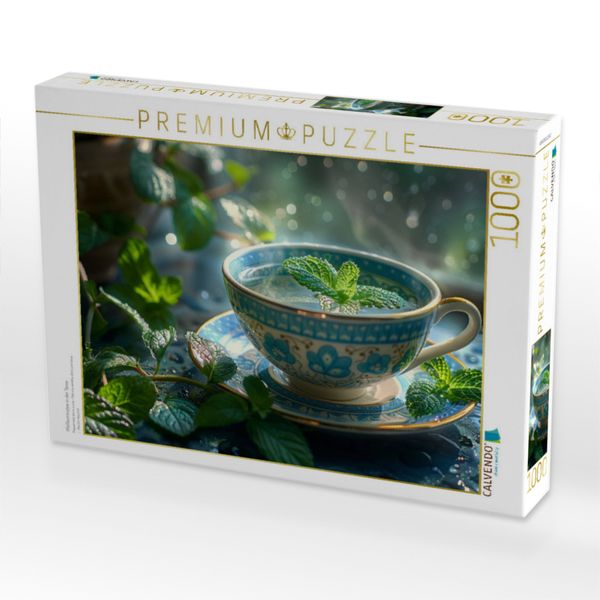 Produktbild: CALVENDO Puzzle Pfefferminztee in der Tasse | 1000 Teile Lege-Gr&ouml;&szlig;e 64x48cm Foto-Puzzle f&uuml;r gl&uuml;ckliche Stunden