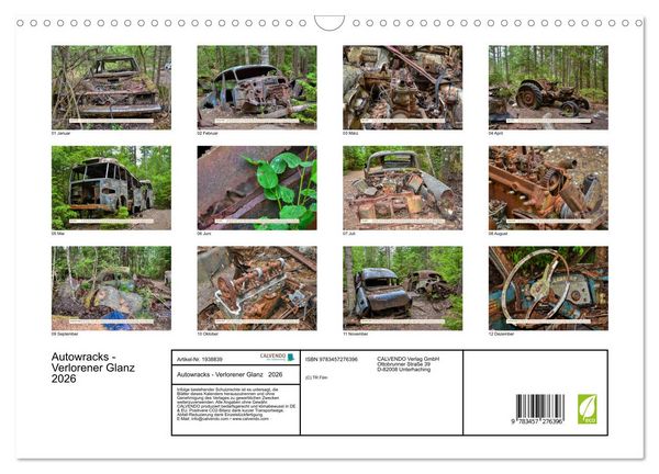 Produktbild: Autowracks - Verlorener Glanz 2026 (Wandkalender 2026 DIN A3 quer), CALVENDO Monatskalender