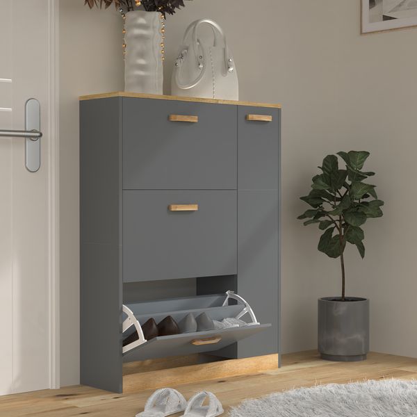 Produktbild: Holz Schuhregal Schuhschrank Schuhkipper Halom L