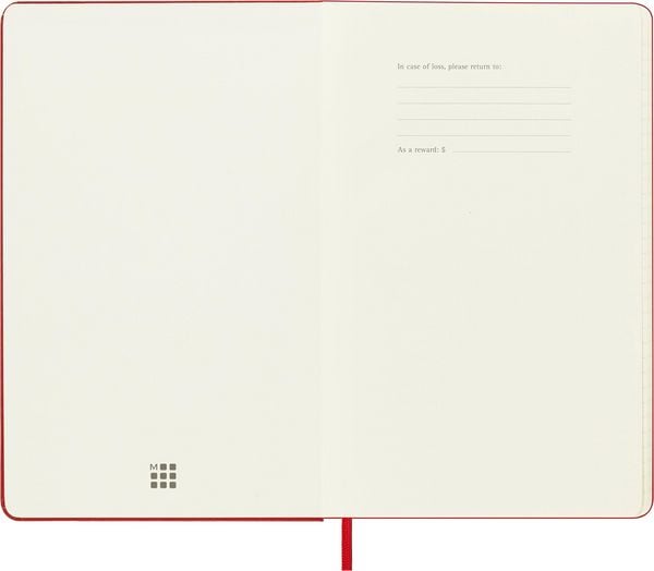 Produktbild: Moleskine 18 Monate Wochen Notizkalender 2025/2026, L/A5, 1 Wo = 1 Seite, Rechts linierte Seite, Fester Einband, Scharlachrot