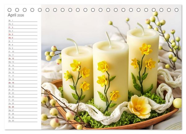 Produktbild: Kerzenpoesie - Romantische Kerzenkunst in stimmungsvollen Szenen (Tischkalender 2026 DIN A5 quer), CALVENDO Monatskalender