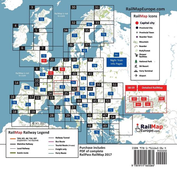 Produktbild: RailMap Europe - Night Train Special 2017
