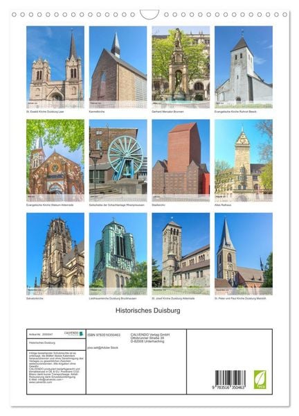 Produktbild: Historisches Duisburg (Wandkalender 2026 DIN A3 hoch), CALVENDO Monatskalender