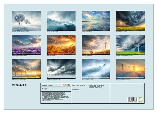 Produktbild: Windtr&auml;ume (Wandkalender 2026 DIN A2 quer), CALVENDO Monatskalender