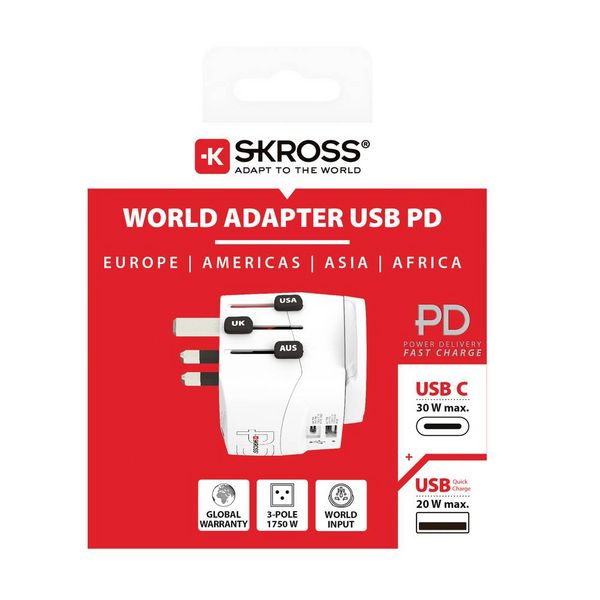 Produktbild: SKROSS PRO Light USB AC30PD - World Travel Adapter