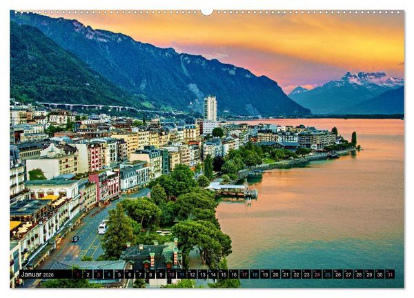 Produktbild: Montreux - ein Juwel am Ufer des Genfersees (Wandkalender 2026 DIN A2 quer), CALVENDO Monatskalender