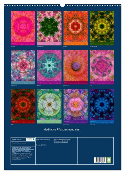 Produktbild: Meditative Pflanzenmandalas (Wandkalender 2026 DIN A2 hoch), CALVENDO Monatskalender