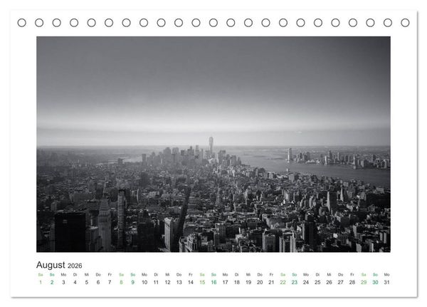 Produktbild: New York in schwarz weiss (Tischkalender 2026 DIN A5 quer), CALVENDO Monatskalender