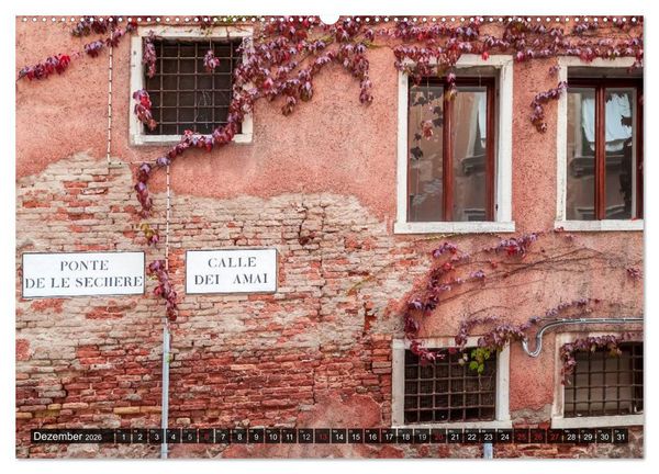 Produktbild: VENEDIG charmante Details (hochwertiger Premium Wandkalender 2026 DIN A2 quer), Kunstdruck in Hochglanz