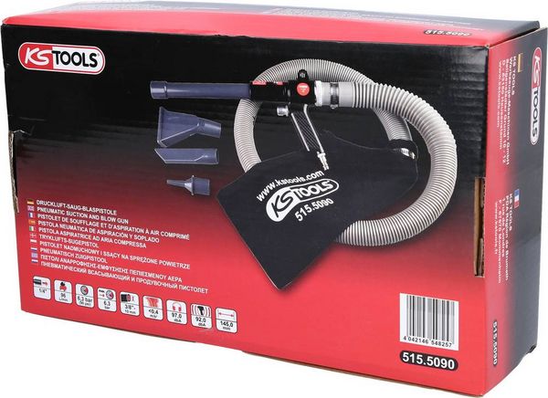 Produktbild: KS Tools 515.5090 Druckluft-Saug-Blaspistole 6.3 bar