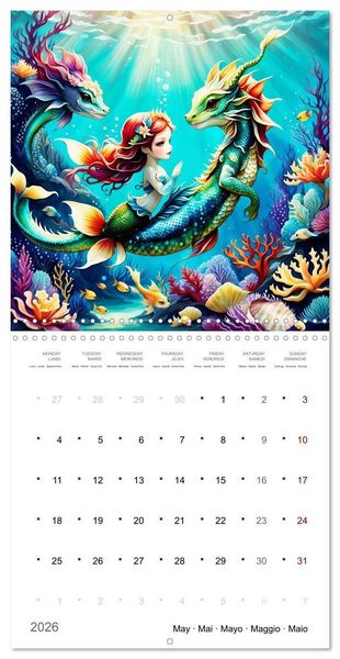 Produktbild: Aventures de sir&egrave;nes (Calendrier mural carr&eacute; 2026 30x30 cm) Calendrier double avec une page pour vos prises de notes