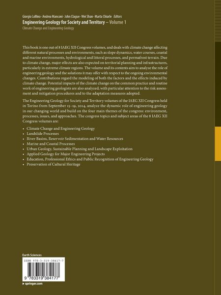 Produktbild: Engineering Geology for Society and Territory - Volume 1