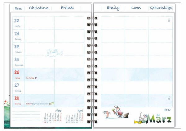 Produktbild: Helme Heine: Familienplaner-Buch A5 2027