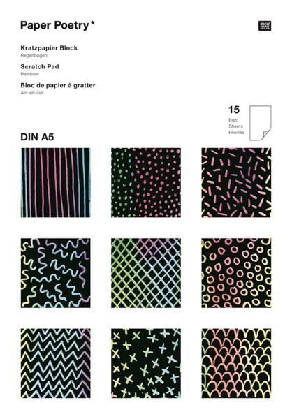 Produktbild: Kratzpapier Block Regenbogen, Din A5 MIX