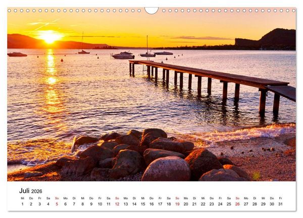 Produktbild: Gardasee - Die sch&ouml;nsten Momente am Gardasee (Wandkalender 2026 DIN A3 quer), CALVENDO Monatskalender