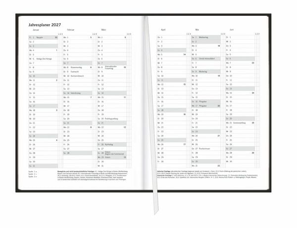 Produktbild: Terminer A6, Struktur schwarz 2027