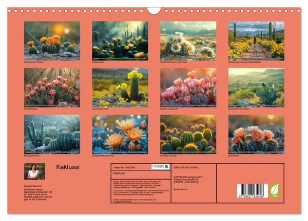 Produktbild: Kaktussi (Wandkalender 2026 DIN A3 quer), CALVENDO Monatskalender