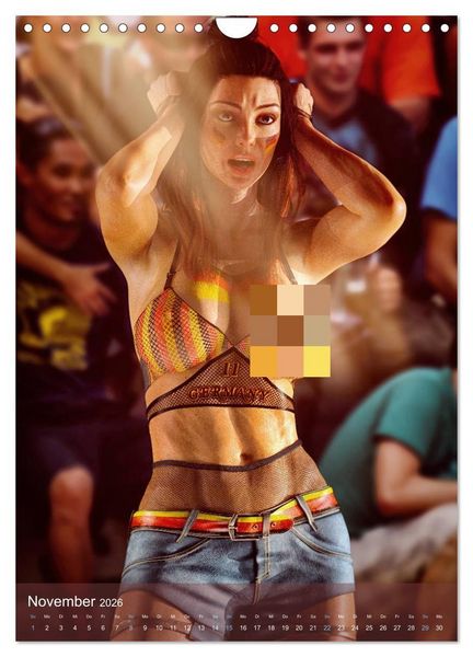 Produktbild: SEXY FUSSBALLFANS - DIE HEISSESTEN FAN-GIRLS DER WELT (Wandkalender 2026 DIN A4 hoch), CALVENDO Monatskalender