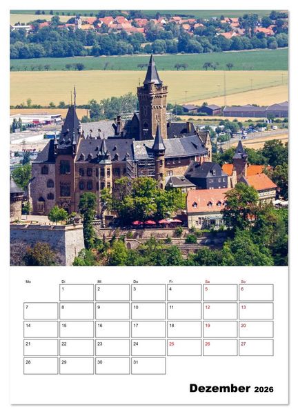 Produktbild: Schloss Wernigerode - Terminplaner (Wandkalender 2026 DIN A2 hoch), CALVENDO Monatskalender