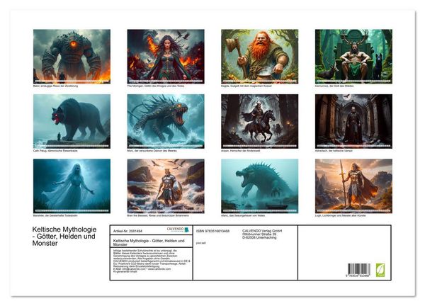 Produktbild: Keltische Mythologie - G&ouml;tter, Helden und Monster (Wandkalender 2026 DIN A2 quer), CALVENDO Monatskalender