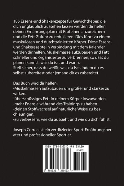 Produktbild: 185 Essens-und Shakerezepte f&uuml;r Gewichtheber, die dich unglaublich aussehen lassen