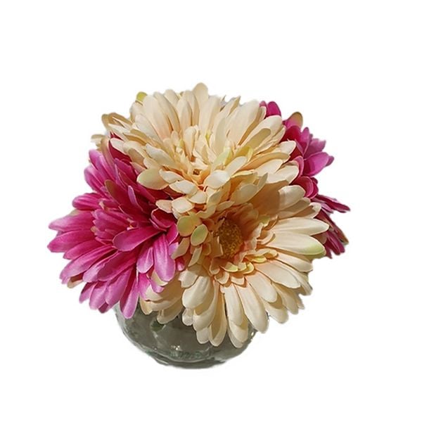 HTI-Living Margeriten in Vase pink, hellgelb Flora, Kunstpfl
