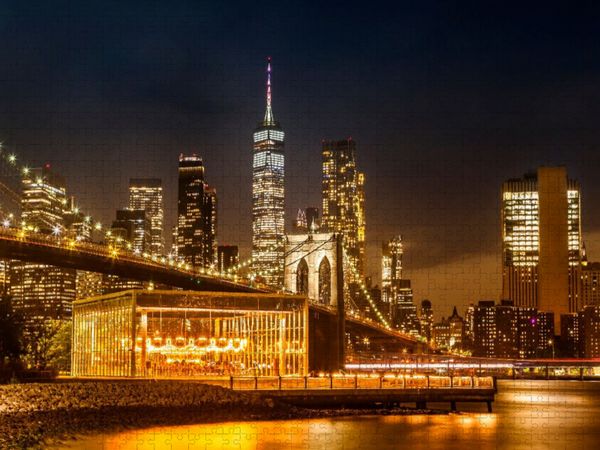 Produktbild: CALVENDO Puzzle Malerische Manhattan Impression aus Brooklyn | 1000 Teile Lege-Gr&ouml;&szlig;e 64x48cm Foto-Puzzle f&uuml;r gl&uuml;ckliche Stunden