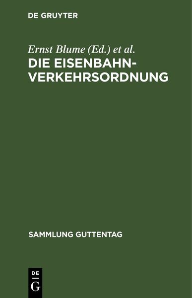 Produktbild: Die Eisenbahn-Verkehrsordnung