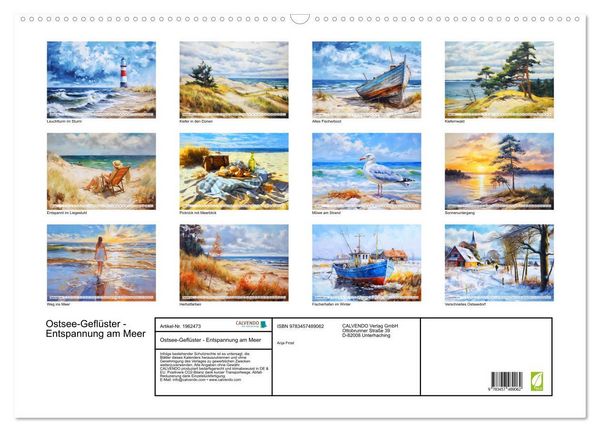 Produktbild: Ostsee-Gefl&uuml;ster - Entspannung am Meer (Wandkalender 2026 DIN A2 quer), CALVENDO Monatskalender