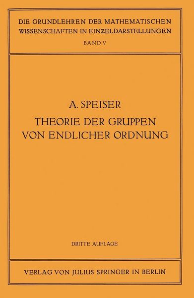 Produktbild: Die Theorie der Gruppen von Endlicher Ordnung