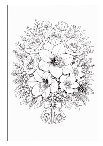 Produktbild: Blumenstr&auml;u&szlig;e &ndash; Blumen Malbuch f&uuml;r Erwachsene mit 50 sch&ouml;nen Ausmalbildern