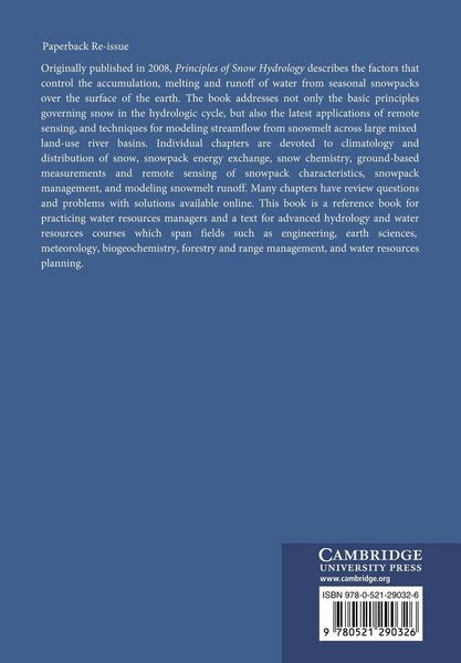 Produktbild: Principles of Snow Hydrology