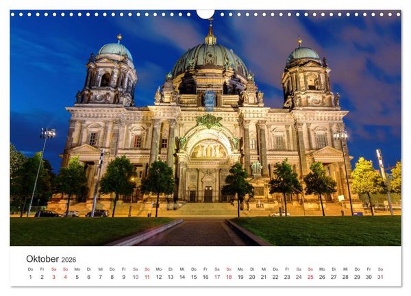 Produktbild: N&auml;chtliche Streifz&uuml;ge durch Europas Hauptst&auml;dte (Wandkalender 2026 DIN A3 quer), CALVENDO Monatskalender