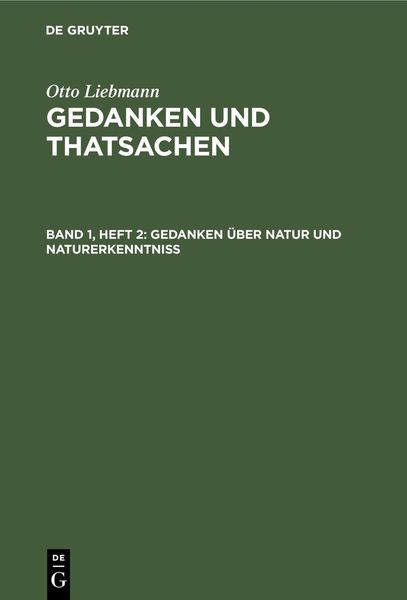 Produktbild: Gedanken &uuml;ber Natur und Naturerkenntni&szlig;