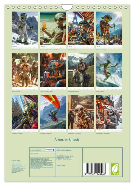 Produktbild: Aliens im Urlaub (Wandkalender 2026 DIN A4 hoch), CALVENDO Monatskalender