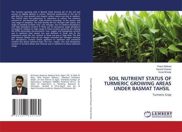Produktbild: SOIL NUTRIENT STATUS OF TURMERIC GROWING AREAS UNDER BASMAT TAHSIL