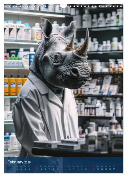 Produktbild: Funny animals in a pharmacist outfit (Wall Calendar 2026 DIN A3 portrait), CALVENDO 12 Month Wall Calendar