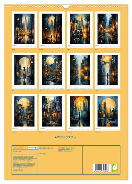 Produktbild: ART DECO City (Wandkalender 2026 DIN A3 hoch), CALVENDO Monatskalender