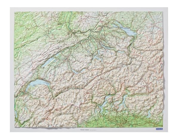 Produktbild: K&uuml;mmerly+Frey Relief Karte Schweiz ohne Rahmen 1:500.000