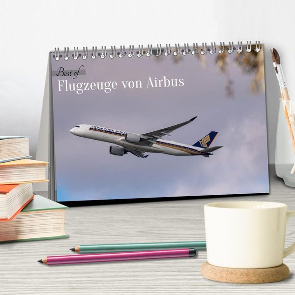Produktbild: Flugzeuge von Airbus 2026 (Tischkalender 2026 DIN A5 quer), CALVENDO Monatskalender
