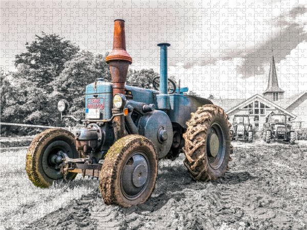 Produktbild: CALVENDO Puzzle Oldtimer Trecker Lanz Bulldog 1000 Teile Lege-Gr&ouml;&szlig;e 64 x 48 cm Foto-Puzzle Bild von Andrea Dreegmeyer